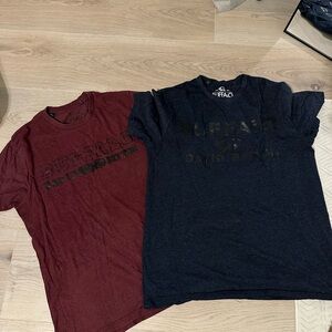 Buffalo David Bitton Red and Navy Blue Short Sleeve Tees set